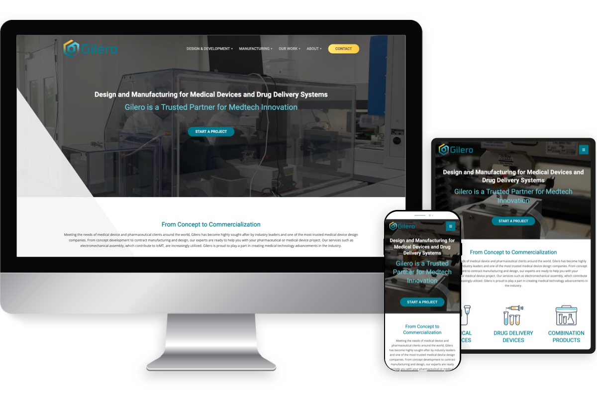 Gilero Website Design - Medtech Healthcare Manufacturer